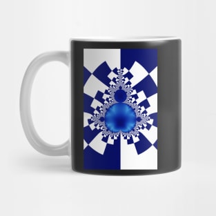 Mandelbrot Decomposition Blue & White 001 Mug